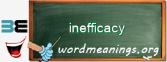 WordMeaning blackboard for inefficacy